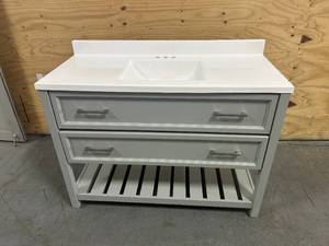 lot 16 image: SORRENTO 48 Single Sink Bathroom Vanity with Top- Gray