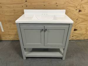 lot 17 image: TRENTO 36 Single Sink Bathroom Vanity - Gray