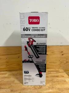 lot 38 image: TORO 60V MAX 2-Tool Combo Kit 100 mph Leaf Blower & 13 in. String Trimmer with 2.0Ah Battery