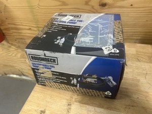 lot 53 image: Roughneck 12V Fuel Transfer Pump, 11 GPM, Manual Nozzle, Hose