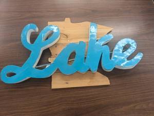 lot 1 image: 30 x 17 - MN Lake - Wood & Metal Sign
