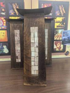 lot 8 image: Set of 3 -12 Pillars for Candles or Re Purpose - Great Decor