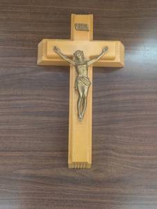 lot 9 image: True Original Crucifix - 13 - With Candles and Holy Water Bottle