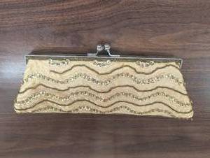 lot 15 image: Chateau Clutch Purse - Golden Sequenced Dazzle