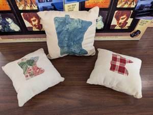 lot 35 image: Set of 3 - Cute MN Decor Pillows - Cabin Decor