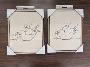 lot 38 image: Set of 2 - 8x10 - Painted canvas - Threshold - Framed