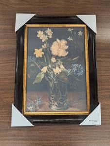 lot 40 image: 12 x 16 Floral Cotton Canvas Framed Wall Art - Threshold designed with Studio McGee  Vintage Botanical Decor