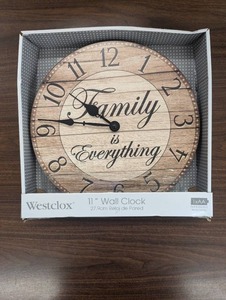 lot 42 image: 11 Family Is Everything Wall Clock - Westclox Modern Analog, Indoor Decor, No Battery Included