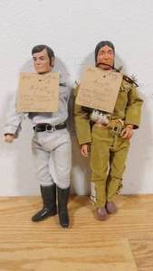 lot 43 image: Pair of 10 Lone Ranger and Tanto Action Figure Dolls-1973