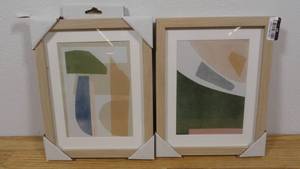 lot 64 image: Set of 2 Small Art Deco Framed Prints