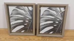 lot 85 image: Set of 2 Natural Look 8 x 10 Picture Frames w Glass Insert-Some Scuffs