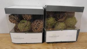 lot 87 image: (Set of 2) 8pc Decorative Wrapped Moss Ball Filler