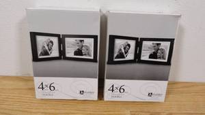 lot 103 image: Set of 2 Malden 4x6 Double Horizontal Black Concepts Photo Frame