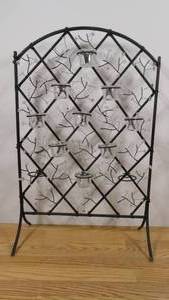 lot 123 image: 29.5 x 19 Decorative Floral Pattern Candle Gate-Holds 11 Candle Cups-Missing 2