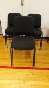 lot 164 image: Set of 6 Stackable Black Fabric Chairs
