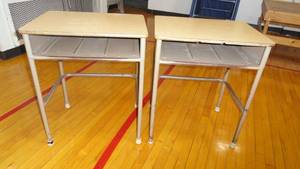 lot 182 image: Pair of 2 Cubby Style School Desk
