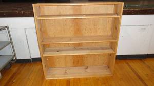 lot 190 image: 3 Tier Non Treated Wooden Shelving-48W x 50H x 11.5W