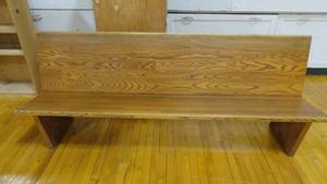 lot 3A image: 81 x 33-Solid Oak Pew-BenchNook