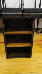 lot 21A image: 24H x 15.5W x 11D 3 Tier Wooden Shelf-Mocha Oak