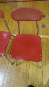 lot 42A image: Pair of 2 Red Retro Chairs