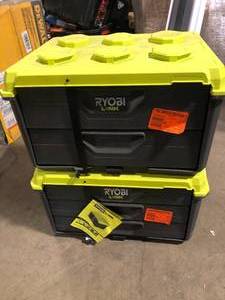 Lot of RYOBI LINK 2-Drawer Modular Tool BoxCustomer Returns See Pictures