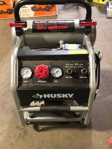 Husky 4.5 Gal. 175 PSI Portable Electric Quiet Air Compressor   Customer Returns See Pictures