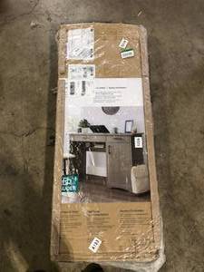 SAUDER Beginnings 46.811 in. Silver Sycamore Engineered Wood Computer Desk    Customer Returns See Pictures
