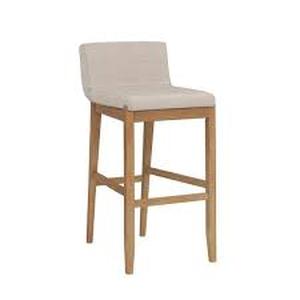 Lot of Nathan James Gracie 29 in. Modern Bar Height Stool with Natural Flax Cushion Seat and Brushed Wood Legs Natural FlaxBrown Customer Returns See Pictures