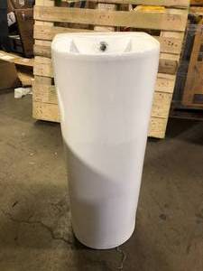Swiss Madison Sublime Rounded Basin Pedestal Sink in Glossy White  Customer Returns See Pictures