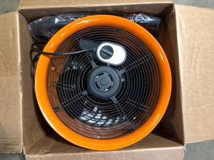 Commercial Electric 16 in. 3-Speed Drum Floor Fan in Orange High Velocity Turbo   Customer Returns See Pictures