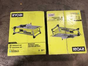 Lot of RYOBI 4.8 -Amps 7 in. Blade Corded Tabletop Wet Tile Saw   Customer Returns See Pictures