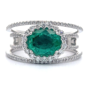 lot 5D image: Oscar Friedman 2.28 Carat Natural Emerald & Natural Diamond Ring $15,456 Appraisal Included VIDEO