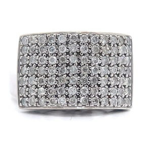 lot 7 image: Statement 2.50 Carat Diamond Multi-Row Openwork Ring in 14k White Gold VIDEO