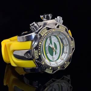 lot 58 image: Brand New, Large Green Bay Packers 52mm Watch