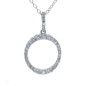 lot 29 image: NEW 0.50 Carat Diamond Eternity Circle Drop Pendant Necklace