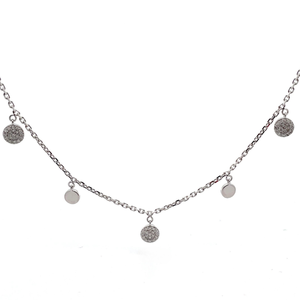 lot 45 image: NEW 0.75 Carat Diamond Drop Charm Station Necklace