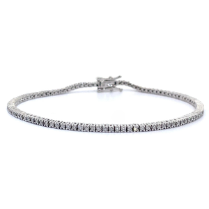 lot 32 image: Scintillating 1 Carat Diamond Tennis Bracelet