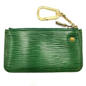lot 40M image: Louis Vuitton Green Epi Pouchette Leather Key Pouch - Authentic $400 Retail