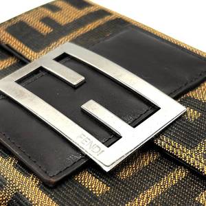 lot 25M image: Fendi Brown Zucca Pattern Canvas Tri-fold Wallet w Original Box - Authentic $600 Retail