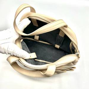 lot 20O image: Yves Saint Laurent Light Beige Y Bow Calfskin Leather Handbag - Authentic $1,200 Retail