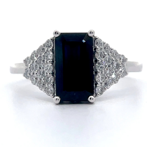 lot 27E image: Oscar Friedman 2.71 Carat Natural Sapphire & Natural Diamond Ring in Platinum $14,763 Appraisal Included VIDEO