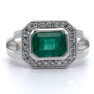 lot 27F image: Oscar Friedman 1.97 Carat Natural Emerald & Natural Diamond Ring in Platinum $16,940 Appraisal Included VIDEO