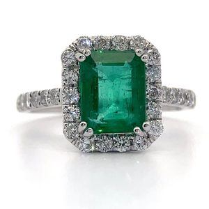 lot 5P image: Orianne 2.74 Carat Natural Emerald & Natural Diamond Ring in Platinum $17,800 Appraisal Included VIDEO