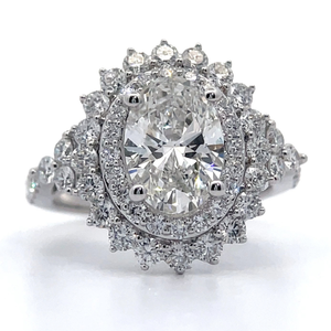 lot 0I image: Brand New 3.50 Carat Diamond Ring in 18K White Gold $6,649 Retail VIDEO
