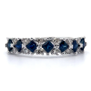 lot 13A image: 1.25 Carat Natural Sapphire & Natural Diamond Ring in 14K White Gold $1,999 Retail VIDEO
