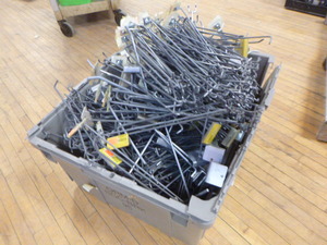 Tote full of Peg Board Hooks