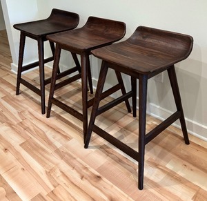 lot 11 image: Set of Three Crate and Barrel Kitchen Stools