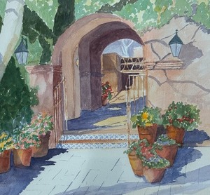 lot 18 image: Framed Watercolor Painting by Herndon Grice