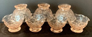 lot 111 image: Vintage Light Pink Depression Era Glass Ice Cream Desert Bowls