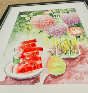 lot 98 image: Wall Art Framed Summer Delights by Lorraine Dougherty